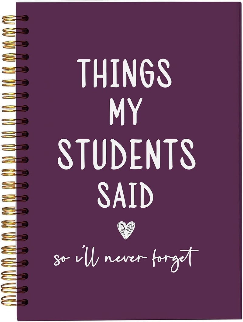 bitCNY Teacher Gift Spiral Notebook Dark Purple, Thank You Gift for Teacher, Teacher Appreciation Gifts, Keepsake Journal, Teacher Notebooks for School Supplies, Home & Office, Spiral Bound 5.5x8.5 - Image 1